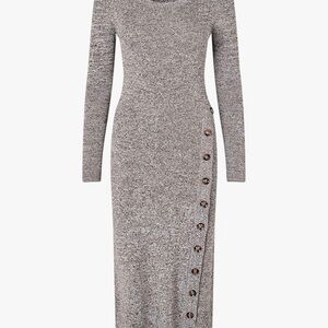 Chic Long Sleeve Knit Dress in Gray